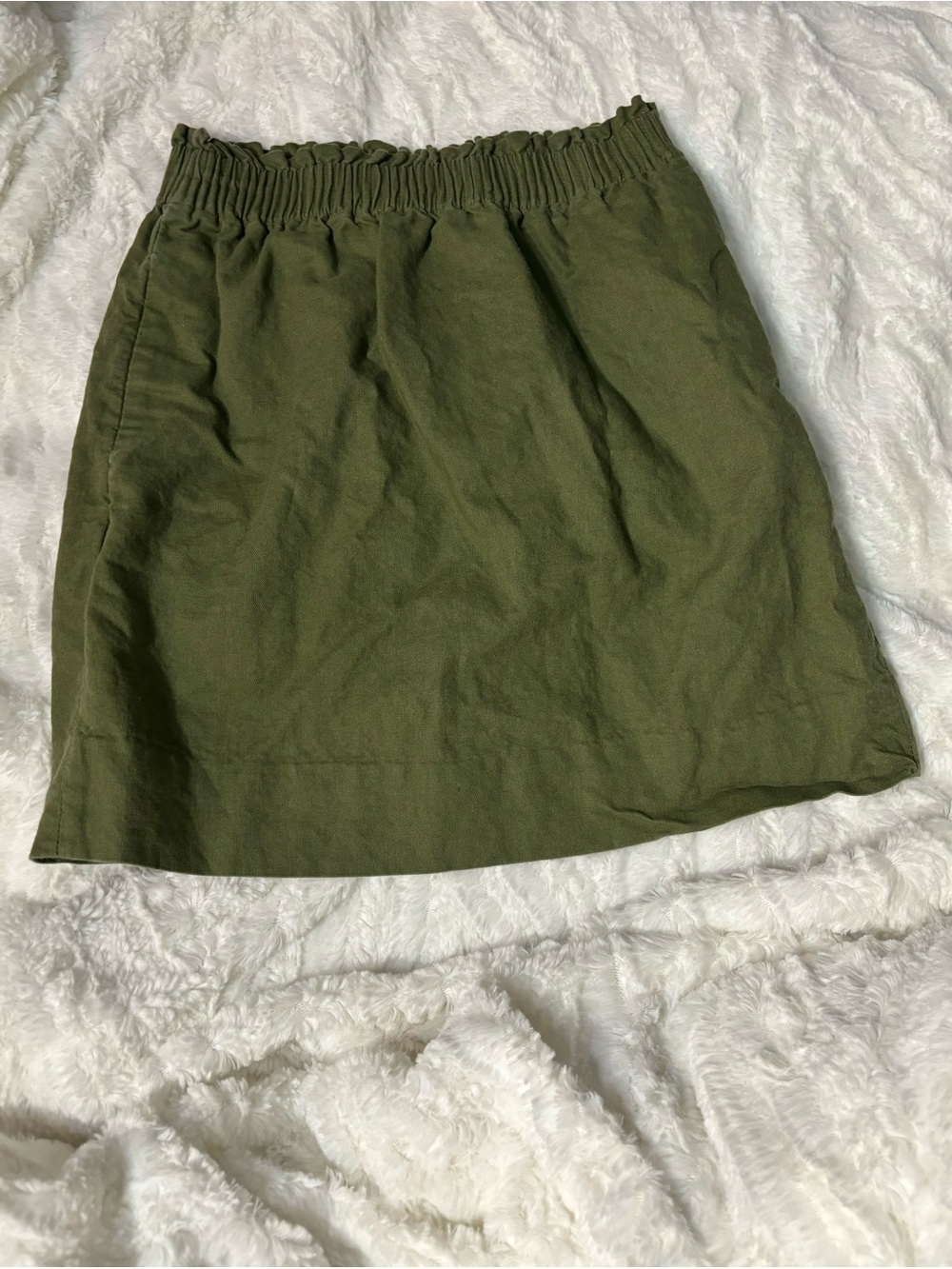 J.Crew Army Green Linen Blend Mini Skirt Size 00